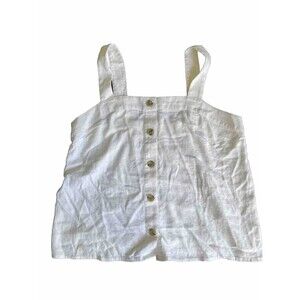 J Crew Blouse Shirt Linen Blend Size M Sleeveless